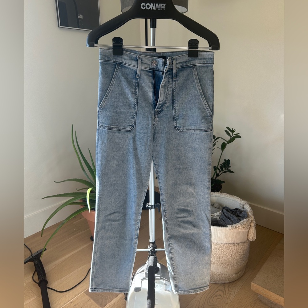 Express Straight Ankle High Rise Stretch Jeans